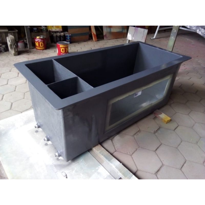 Bak Fiber Kombinasi Filter Samping dan Kaca 10mm UK. 120 x 50 x 75cm