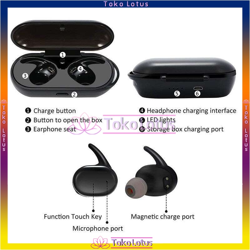 TWS Y30 Headset Bluetooth wireless Stereo BASS smart control tws4 earphone sport with mic [BISA BAYAR DITEMPAT]