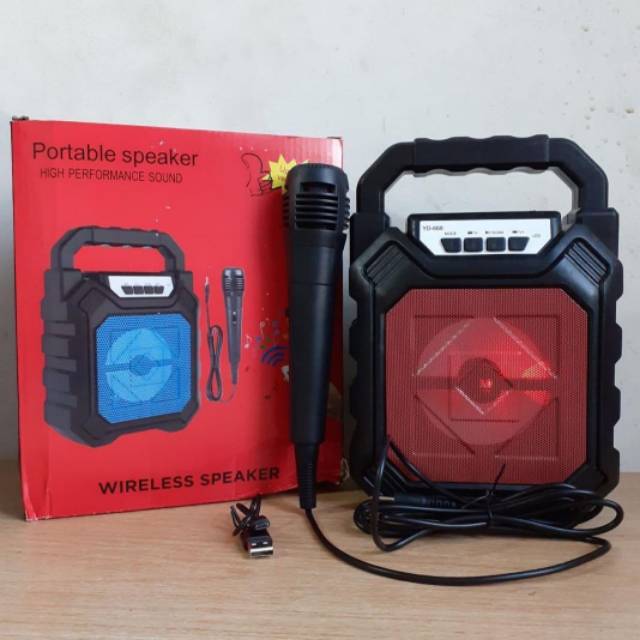 Speaker spiker wireless bluetooth 668 H portable plus mic