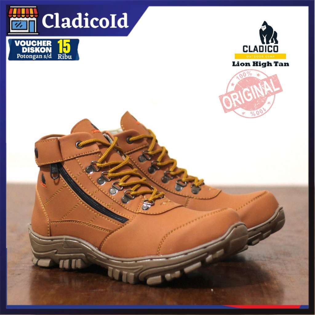 Safety Shoes Pria Boot Tinggi Sepatu Safeti Ujung Besi Kerja Lapangan Proyek Outdoor Gunung Hiking Berkendara Advanture Spatu Sefty Work CLADICO Lion High Original