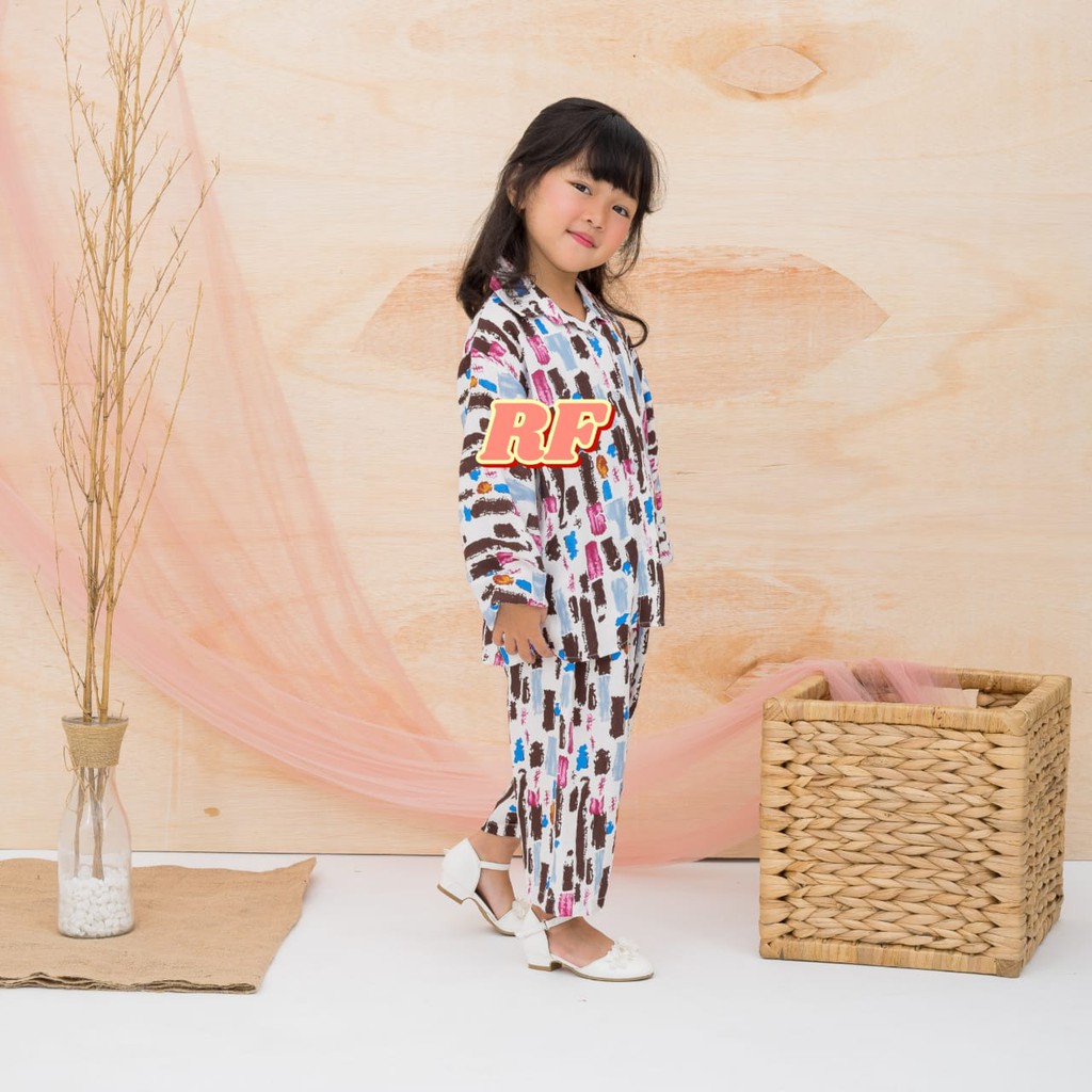 Setelan rayon premium adem anak / eliza one set / daily one set pajamas anak / setelan anak