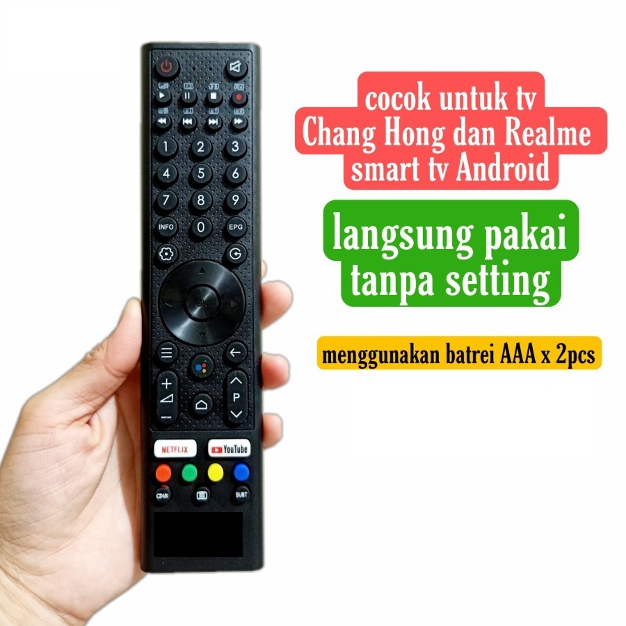 Remot Tv Android Changhong Grade Original Netflix Youtube + 2 Batrei