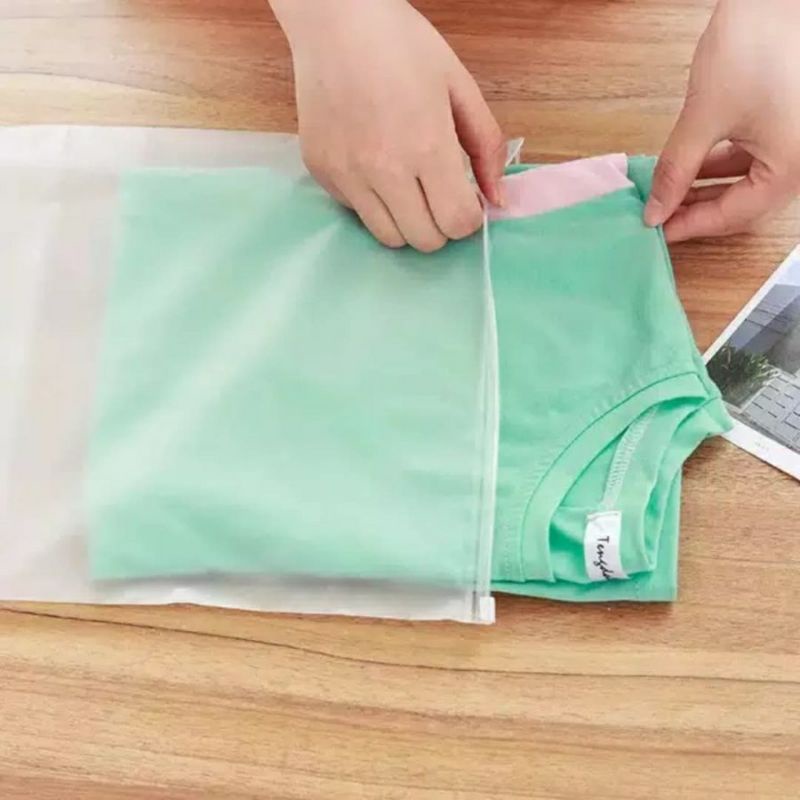 [CTSHOP]Zipper Storage Bag Polos Plastik Zipper Plastik Waterproof Plastik Anti Air Pakaian Sepatu