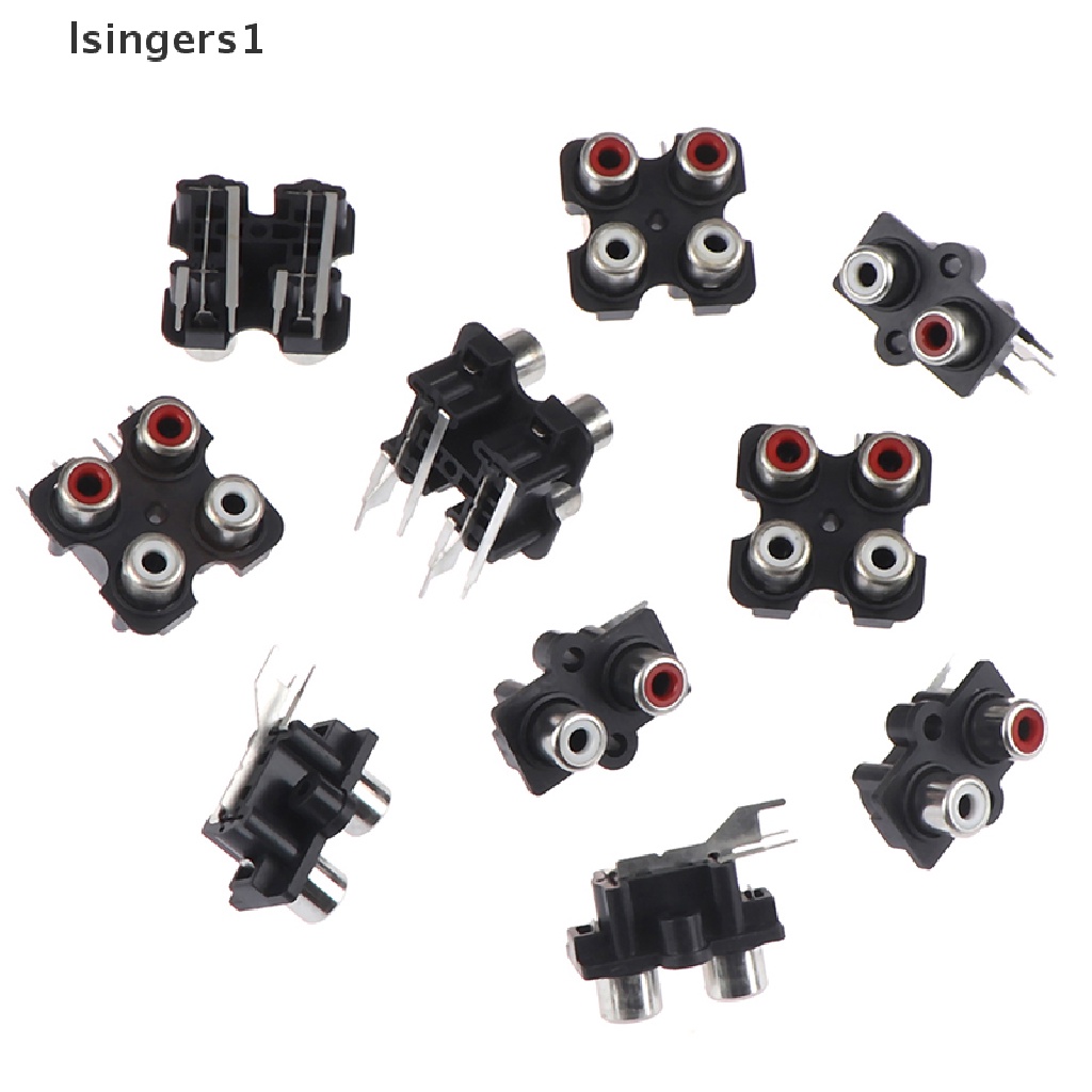 (lsingers1) 5pcs Konektor input Audio Stereo RCA Female 2 / 4 Lubang