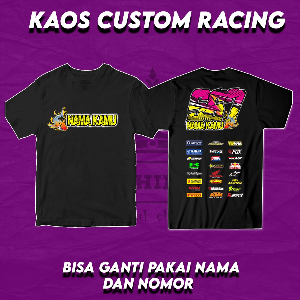 Kaos Costum Distro Racing Hell Racertees Pilloters Bahan Katun Design Suka Suka SIZE M - XXL Pria Wa