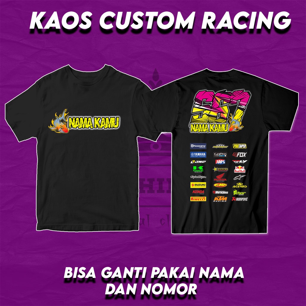 Kaos Costum Distro Racing Hell Racertees Pilloters Bahan Katun Design Suka Suka SIZE M - XXL Pria Wa