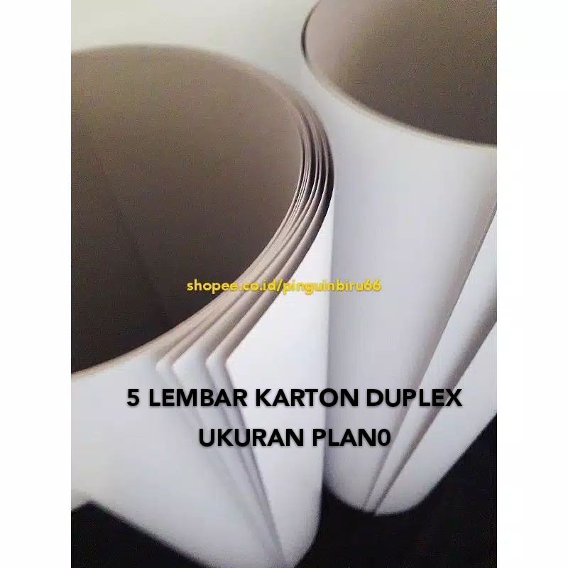 

5 LEMBAR DUPLEX . RAJANYA KARTON karton duplex 350 gr . PLANO ( 79 x 108 cm )