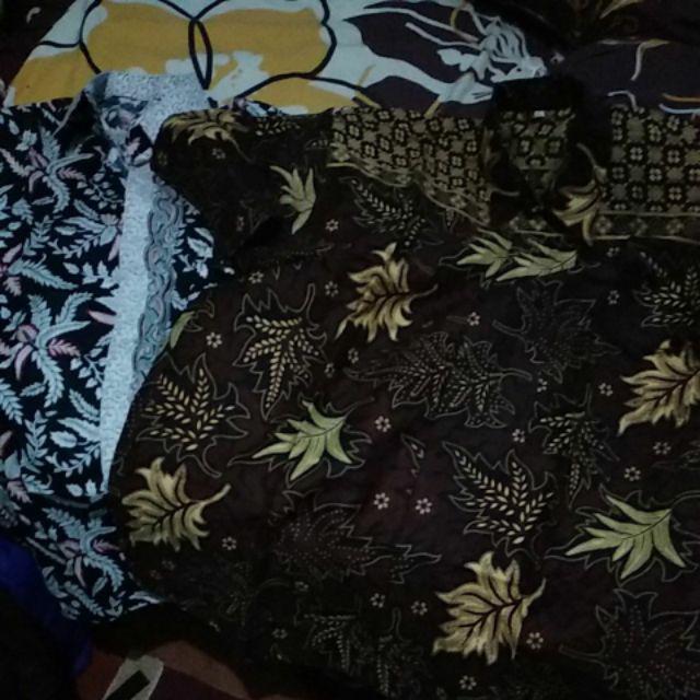 Pabrik Batik Jumbo Hrb026 Kenongo Kemeja Batik Pria Pendek Pekalongan Padi M L Xl Sogan Tulis Halus.