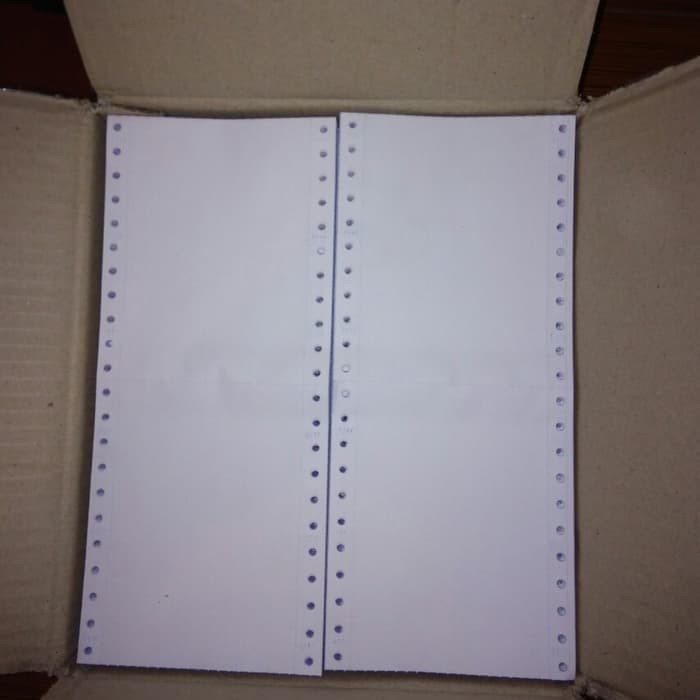 

Dijual Kertas Continuous Form Struk PPOB A4 dibagi 4 Wartel polos 1 ply Trendi