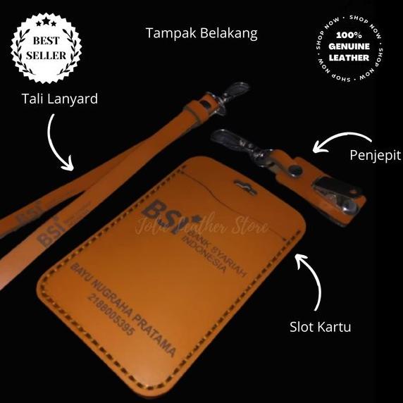 

ID CARD HOLDER CUSTOM NAME TAG KULIT LANYARD ID CARD KULIT SDFD354154