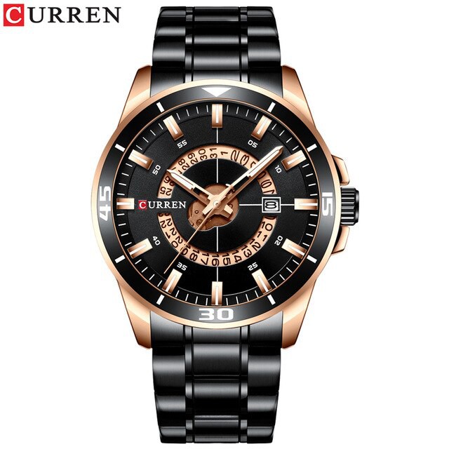 CURREN 8359 Jam Tangan Pria Analog Stainless Steel Chronograph Aktif Luminous Hand WATCHKITE WKOS