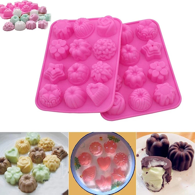 Cetakan Permen Jelly Cokelat Bentuk Bunga Pentagonal 3d Bahan Silikon Food Grade