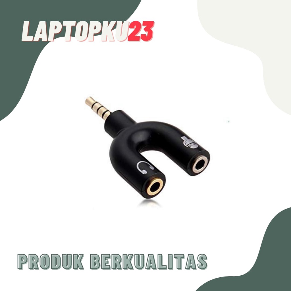 Konektor Jack Y Splitter U Aux 3.5mm Ke Audio Headset &amp; Mic - Splitter