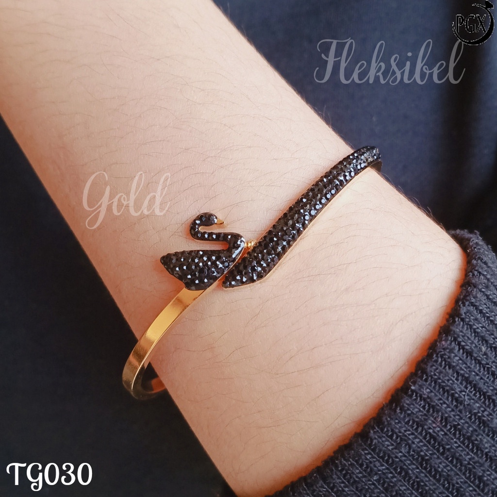 PGX Gelang Titanium Wanita Anti Karat Aksesoris Fashion Perhiasan Bangle Premium - TG030