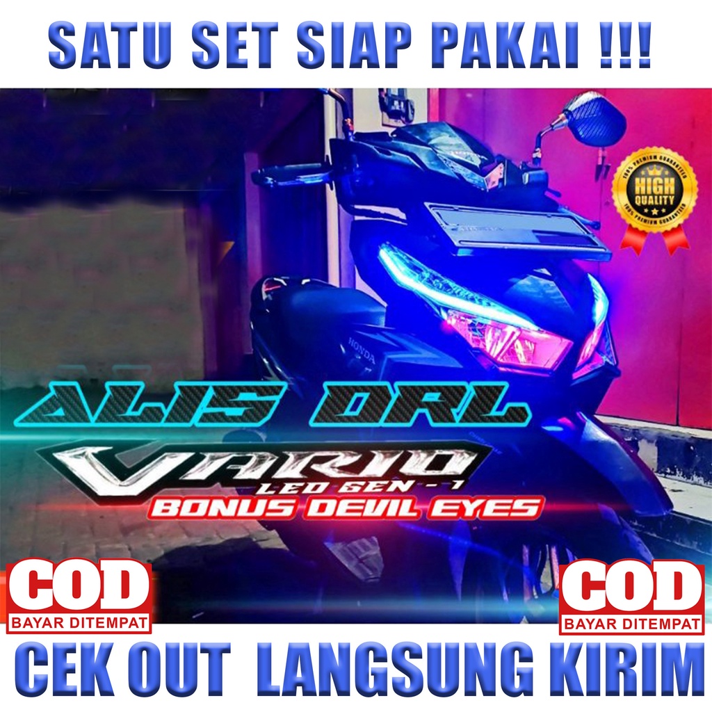 LAMPU ALIS DRL LED BONUS DEVIL EYES VARIO LED 125 150 LAMPU SENJA VARIO LAMPU LIS VARIO