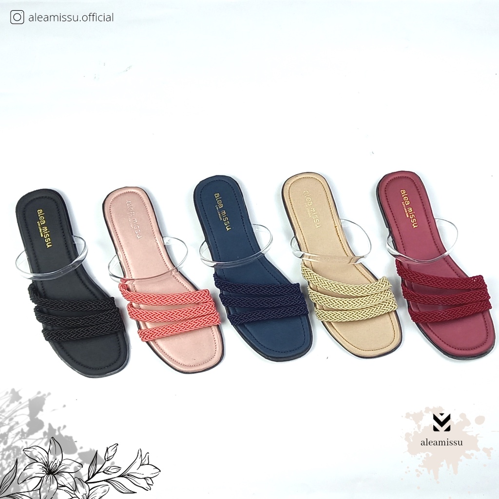 Super SALE !!! | Ermelinda sandals Tali Jelly kombinasi Kepang Flat Sandal by aleamissu