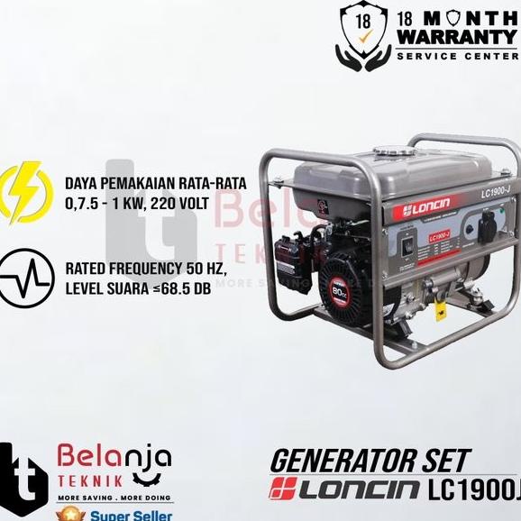 Genset Bensin - Loncin Lc 1900 J - 1000 Watt - Generator Set