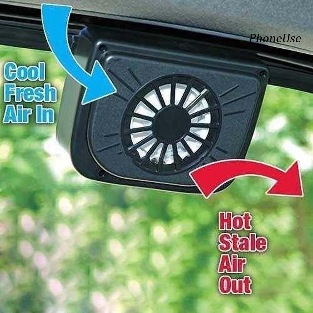 Pu Solar Powered Car Window Air Vent Fan Energy Saving Auto Cooling Ventilator Shopee Indonesia