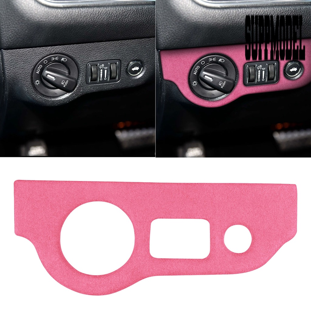 Suppmodelx Stiker Cover Panel Saklar Lampu Depan Mobil Dodge Raider 2015-2020 Bahan Suede Imitasi Tahan Lama