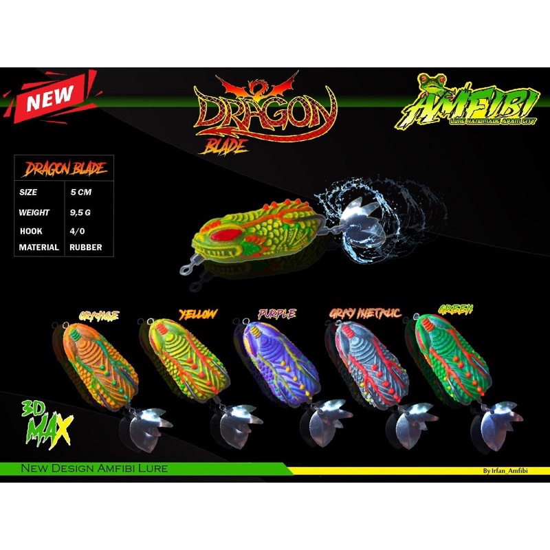 UMPAN CASTING/UMPAN MANCING GABUS/LURE/SOFT FROG AMFIBI NEW NAGA BLADE 3D