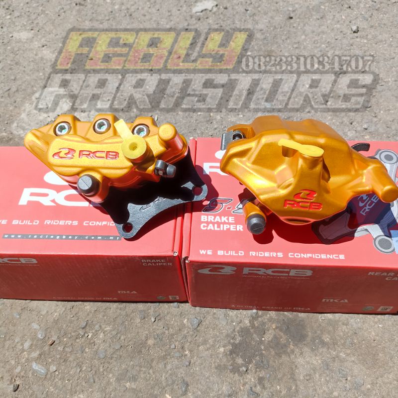 KALIPER DEPAN BELAKANG RCB GOLD ORIGINAL KALIPER DEPAN RCB S SERIES 2 PISTON RX KING CB GL MEGAPRO T