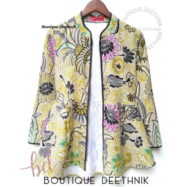 BOUTIQUE DEETHNIK - Baju batik model peplum warna kuning tribusono deethnik