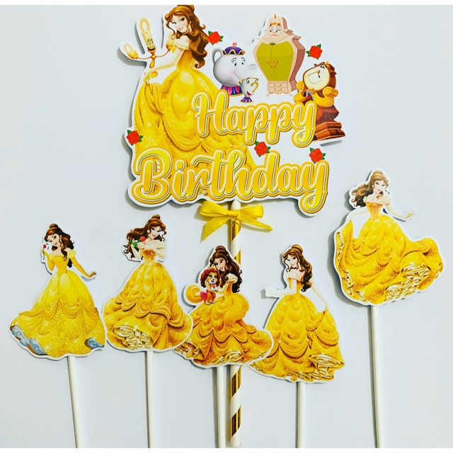 Princess Belle Topper Cake Birthday / Hiasan Kue Ulang Tahun