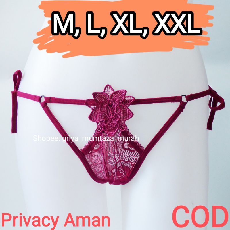 G String JUMBO L, XL, XXL, XXXL Seksi / Bisa COD / Lingerie Seksi Jumbo Lingerie Cantik / G String W