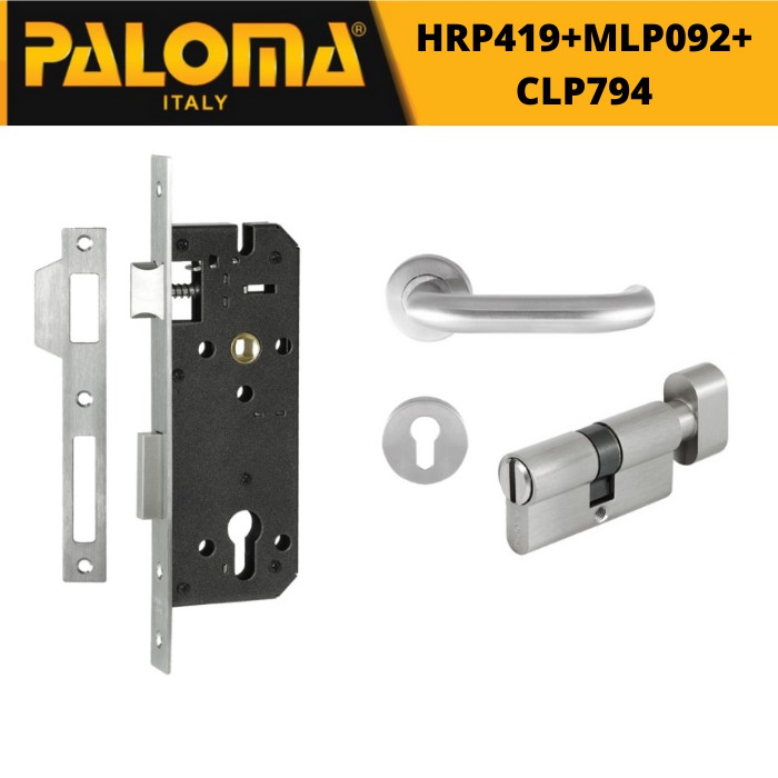 PALOMA PAKET HANDLE SET KUNCI  KNOB PINTU KAMAR MANDI TOILET WC HRP 419 MLP 022 CLP 794 STAINLESS