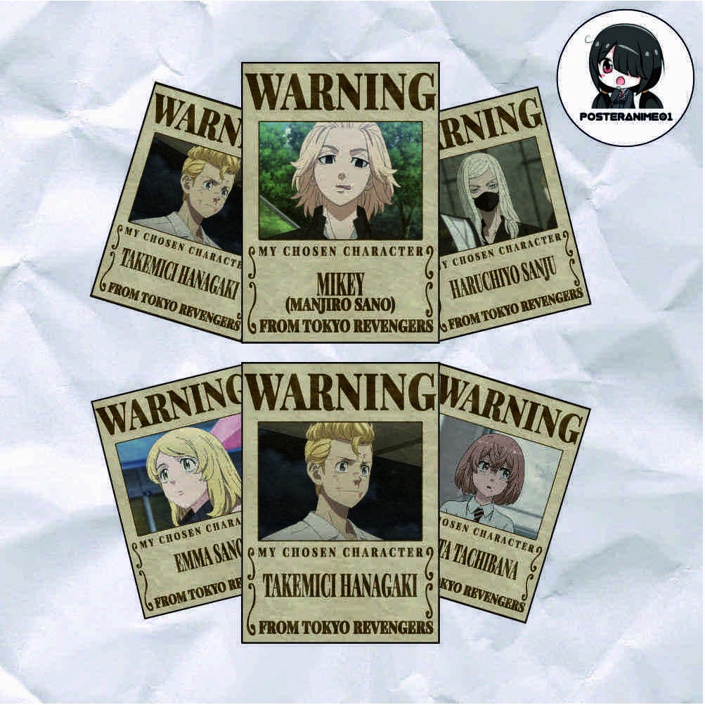 Poster Anime Tokyo Revengers | Poster Anime Tokyo Revengers Warning Aesthetic | DRAKEN | MIKEY | TERLENGKAP