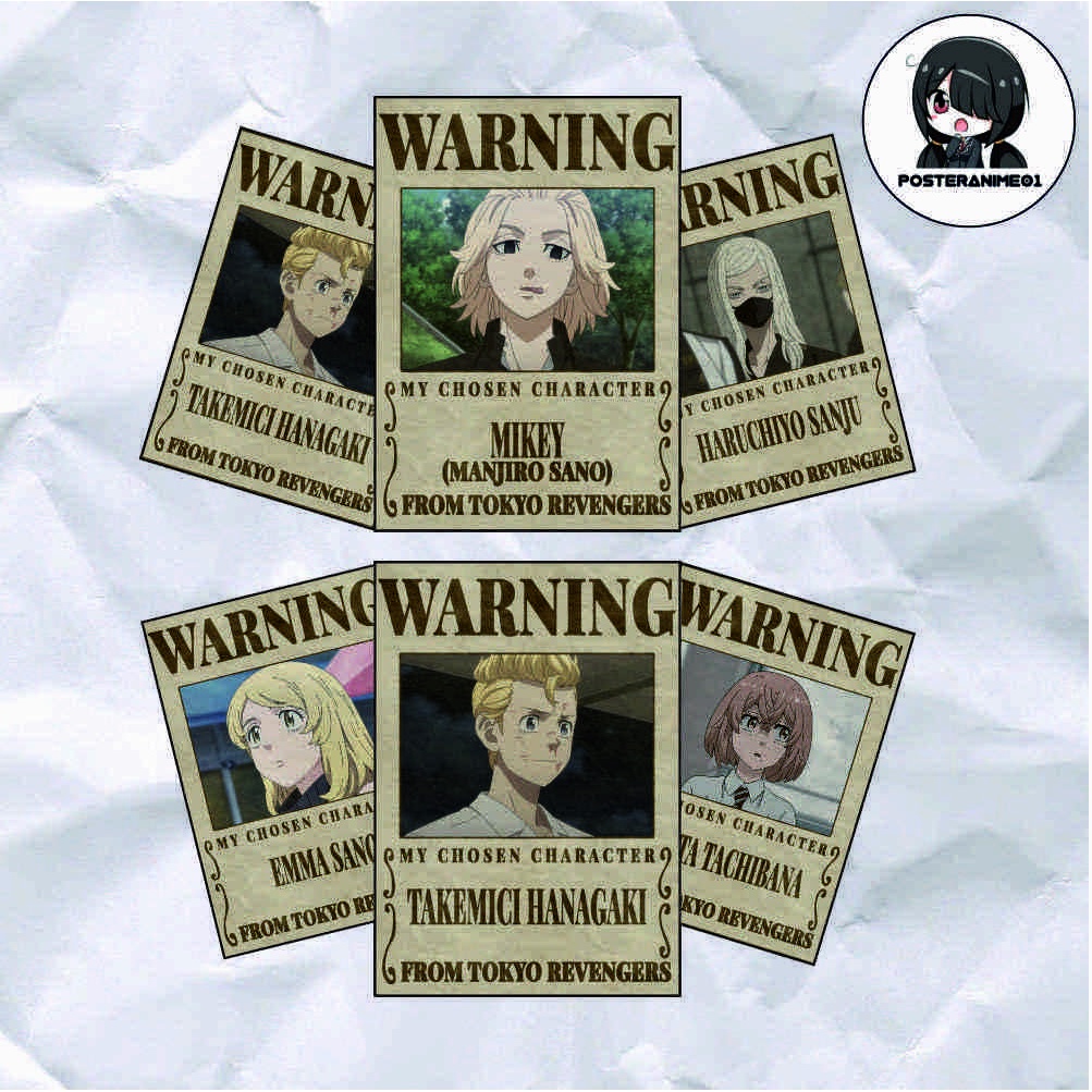 Poster Anime Tokyo Revengers | Poster Anime Tokyo Revengers Warning Aesthetic | DRAKEN | MIKEY | TER