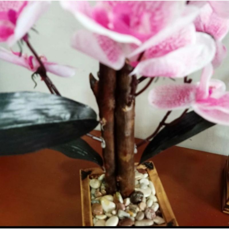 Bunga bonsai pohon anggrek bunga artificial bunga palsu bunga hias pot bunga