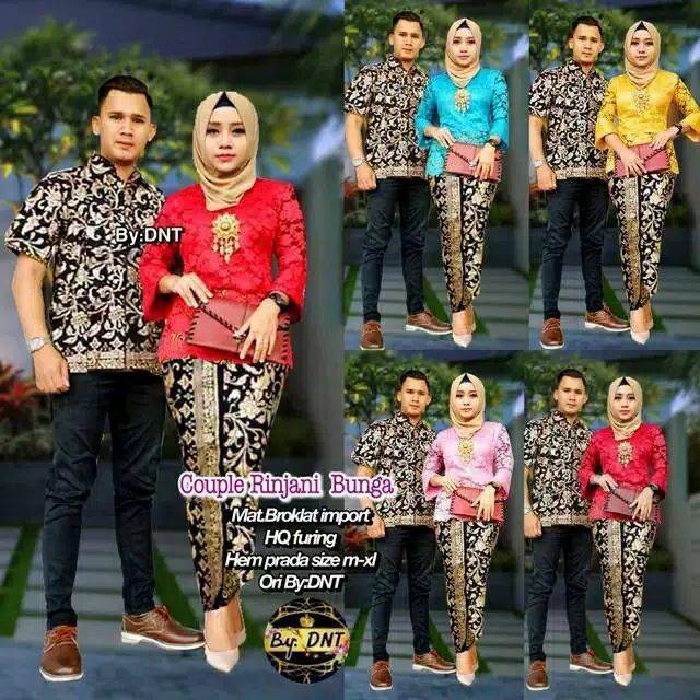 Batik Couple Rinjani Bunga Atasan Wanita Brokat  Hem Prada Kebaya Brokat Setelan Brokat Modern