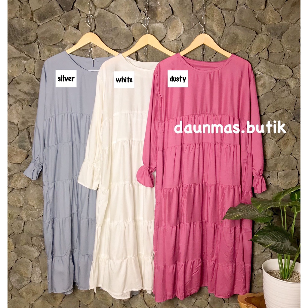 1KG MUAT 4PCS | CEMPAKA TUNIK JUMBO RAYON PREMIUM RUFFLE FULL DEPAN BELAKANG FASHION OOTD SELEBGRAM