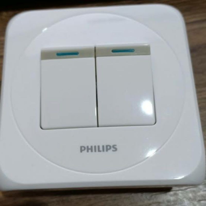 Saklar Listrik On/Off Double IB Seri PHILIPS Simply 2 Gang