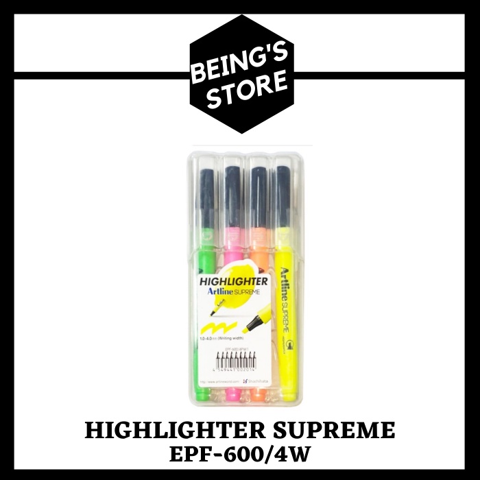 

STABILO SET 4PCS SUPREME HIGHLIGHTER MARKER ARTLINE EPF-600/4W