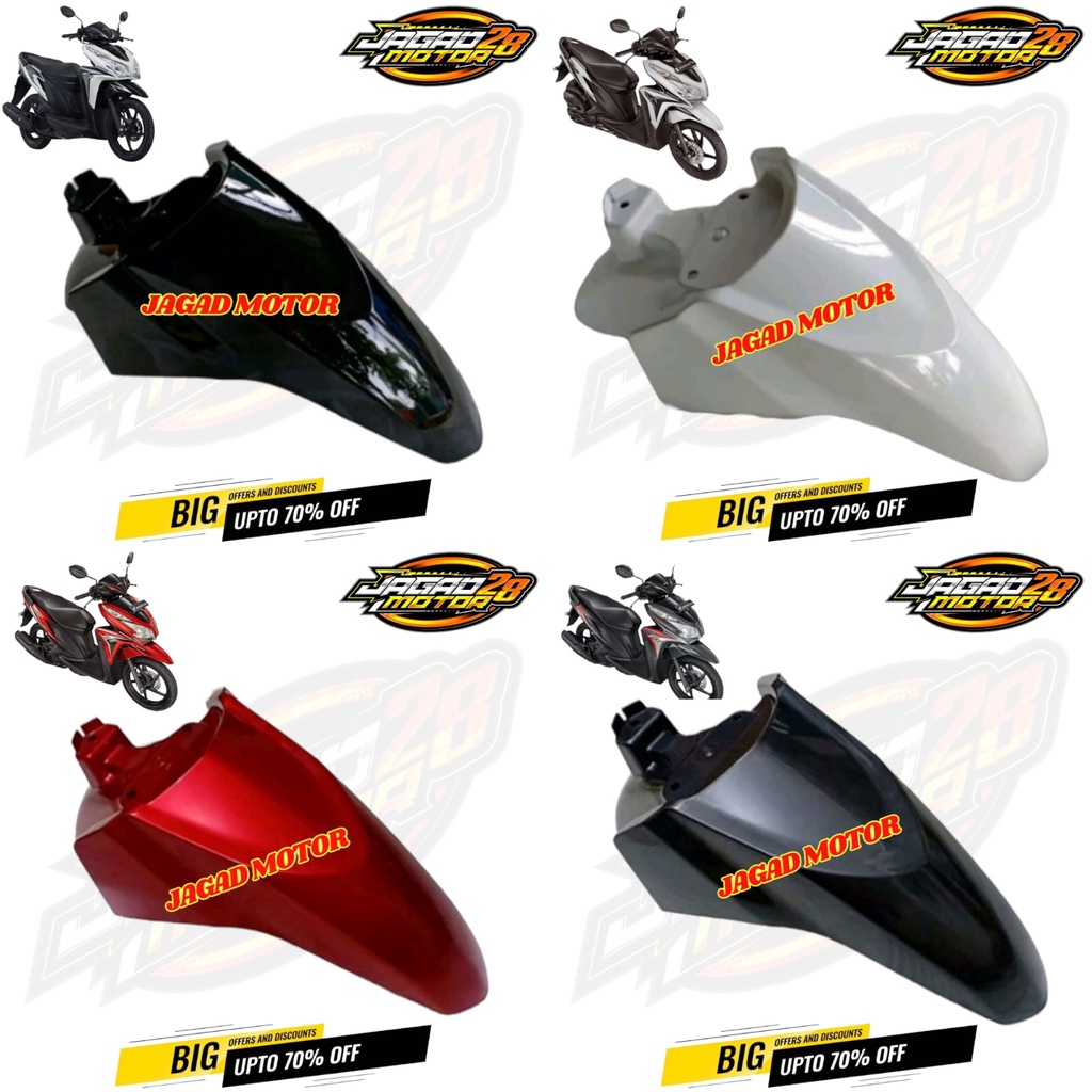 Spakbor Depan Vario Techno 125 Fi KZR Hitam Putih Gray Abu Abu Merah Maroon / Spakbor Sepakbor Depan Vario 125 Lama Hitam Putih Merah Abu Abu Grey / Spakbor Depan Vario Techno 125 PGM FI 2012 2013 2014 Hitam Putih Merah Grey