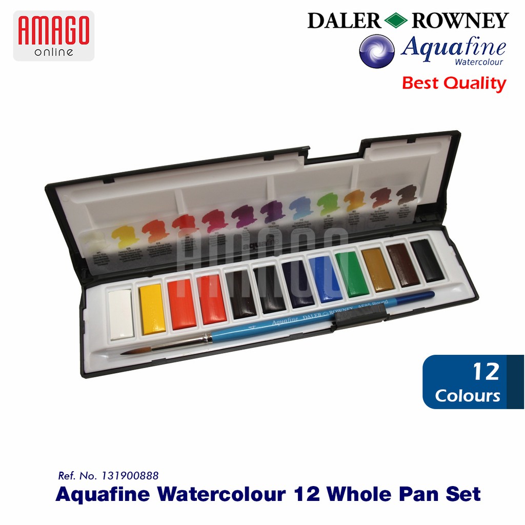 Jual Daler-Rowney - Aquafine 12 Whole Pan Watercolour - 131900888 Indonesia|Shopee Indonesia