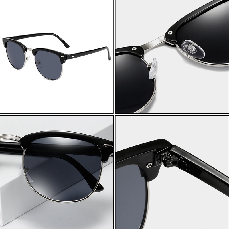 Kacamata Hitam Polarized Bentuk Kotak Model Klasik Untuk Pria Dan Wanita