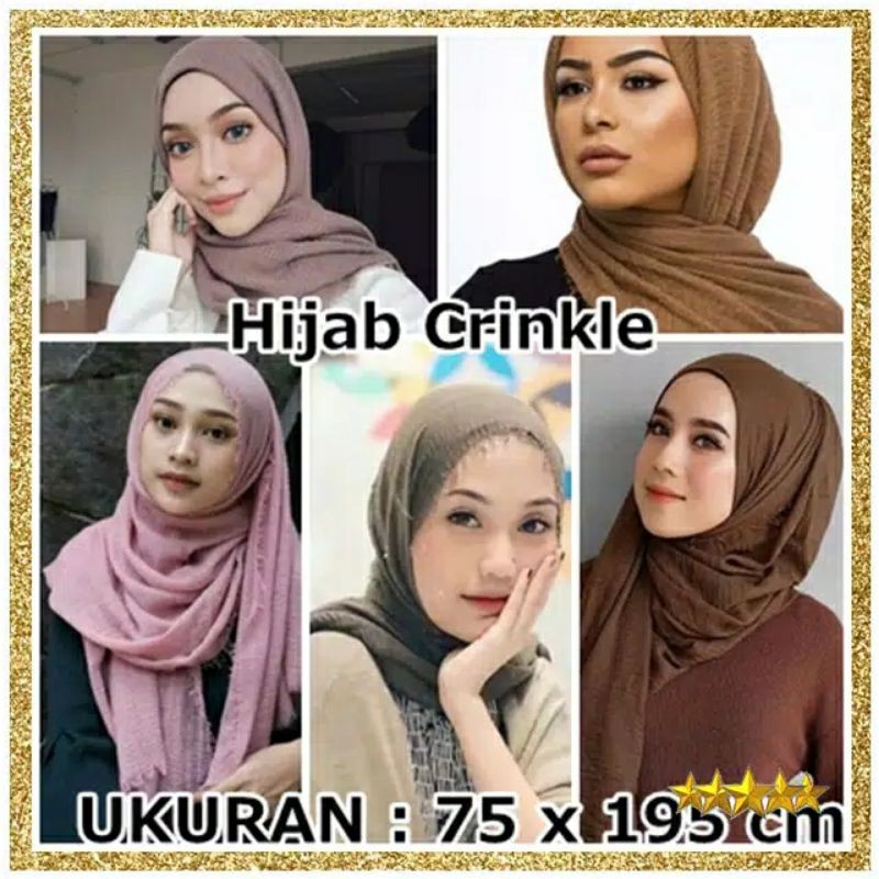 Pashmina Rawis hijab crinkle arab/ kerudung turki malaysia