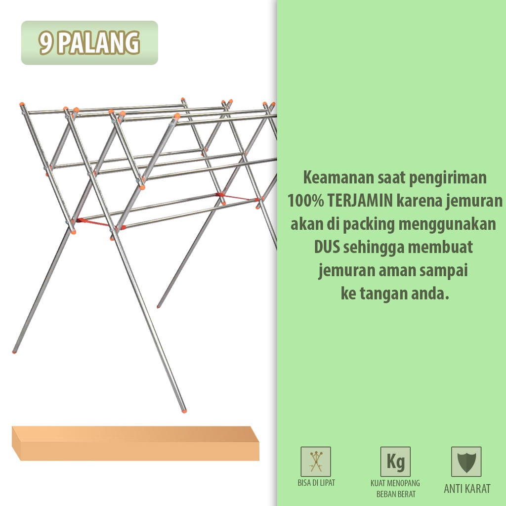 KB Jemuran Pakaian Rak Handuk Lipat Stainless SteeL