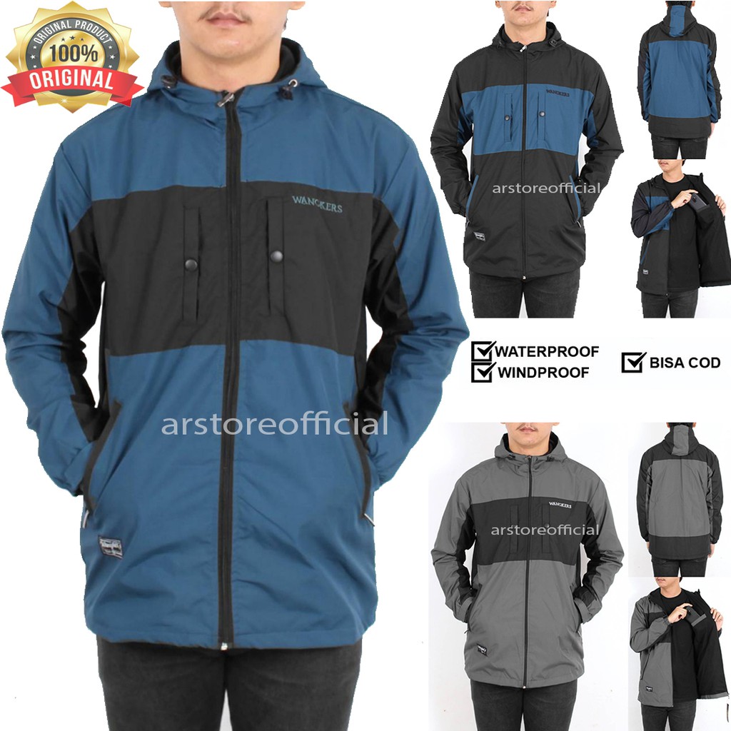 Jaket Outwear Pria Wanita Wangkers / JAKET PARASUT PRIA ANTI AIR OUTWEAR / JAKET HOODIE OUTDOR PRIA WATERPROOF / JAKET MOTOR COWOK ORIGINAL