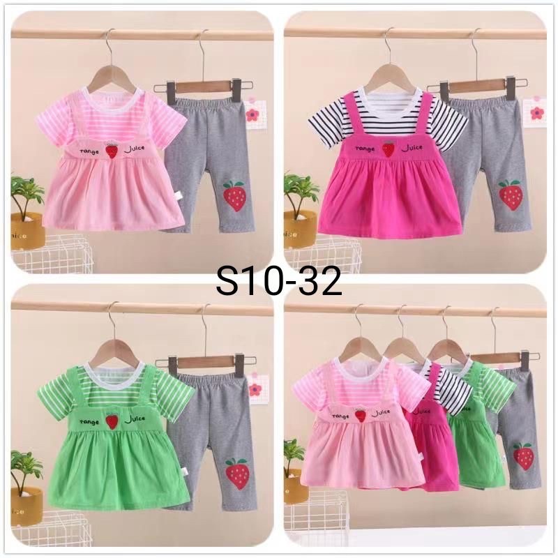 SETELAN BAJU KODOK ANAK PEREMPUAN IMPORT 1-3 TAHUN