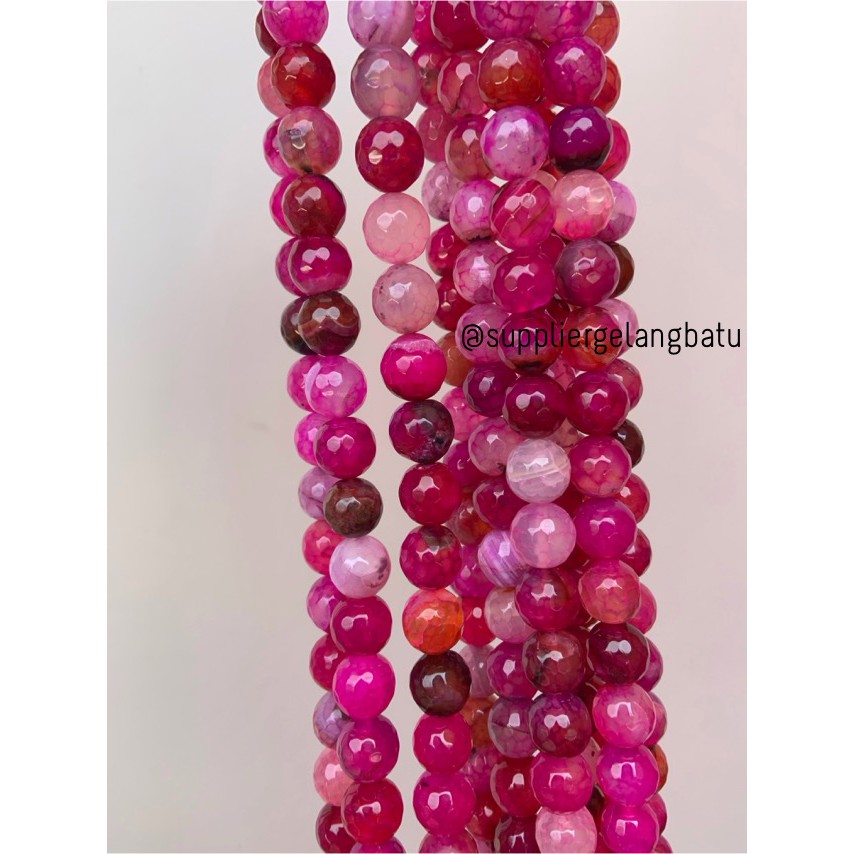 bahan batu 12mm Purple Agate CUTTING aksesoris AKIK gelang kalung batu