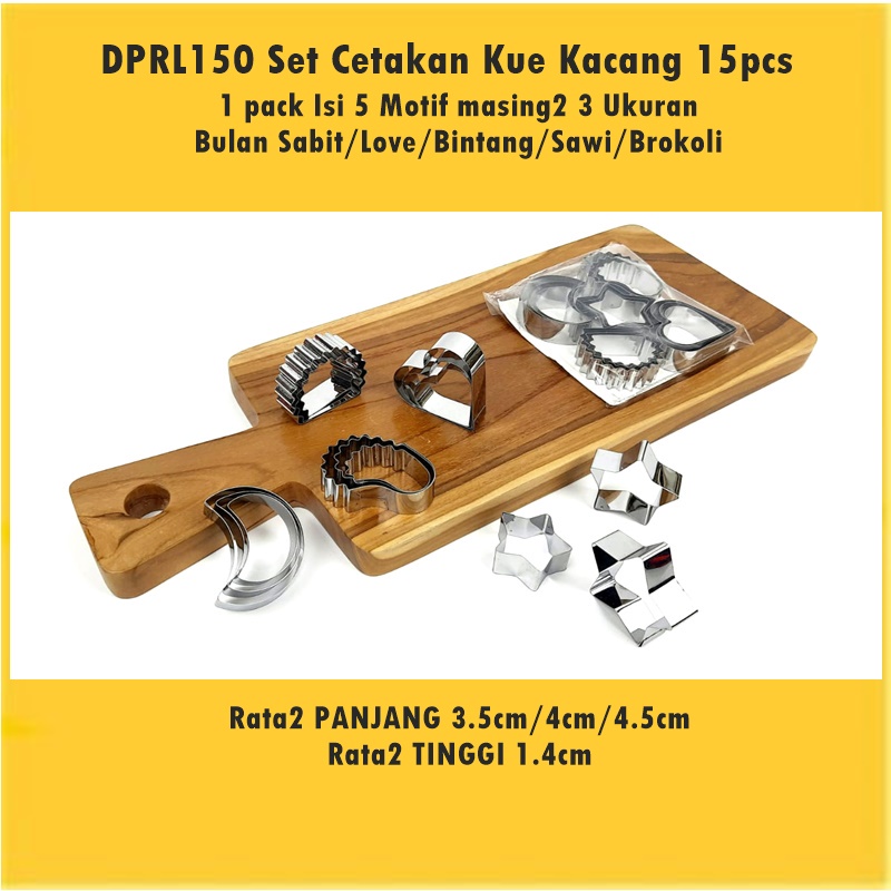 Set Cetakan Kue Kacang/Cetakan Kue Kering Motif 15pcs