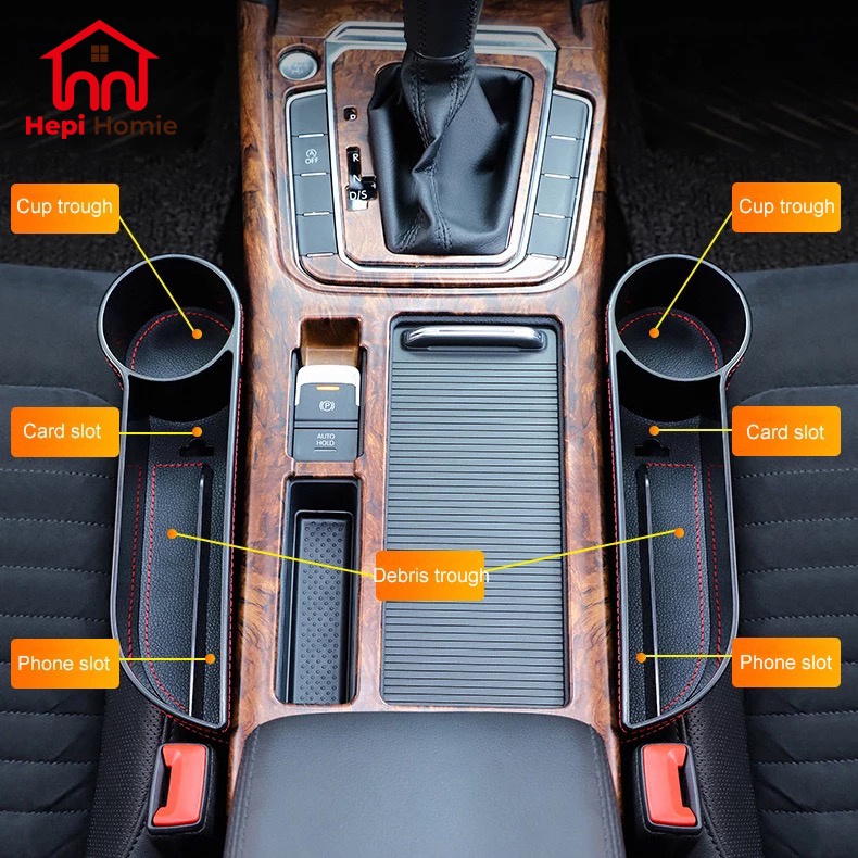 [HH] CAR SEAT GAP ORGANIZER CUP HOLDER / TEMPAT PENYIMPANAN SAMPING JOK MOBIL KANAN KIRI