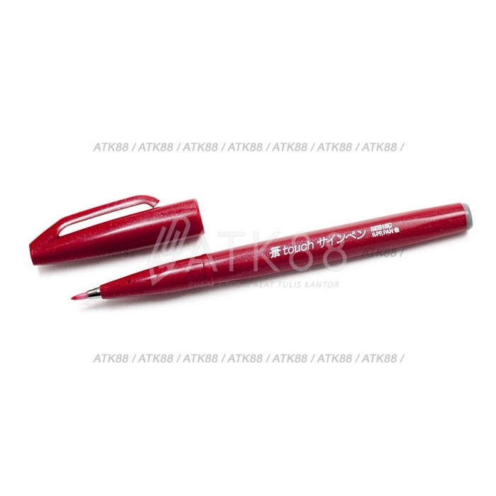

kaligrafi-perlengkapan- pentel touch brush sign pen colouring lettering doodle - red -perlengkapan-