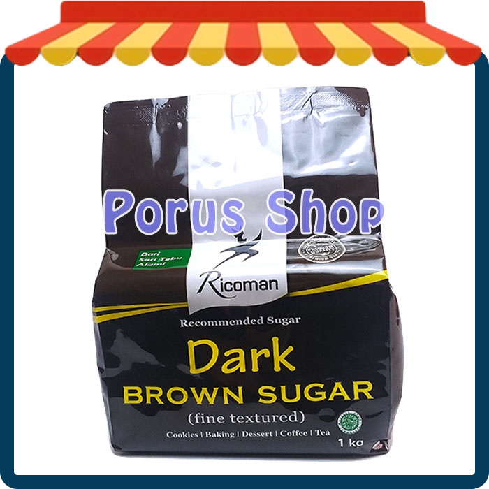 

Gula RICOMAN Dark Brown Sugar 1 Kg / Gula Coklat Ricoman 1Kg HALAL