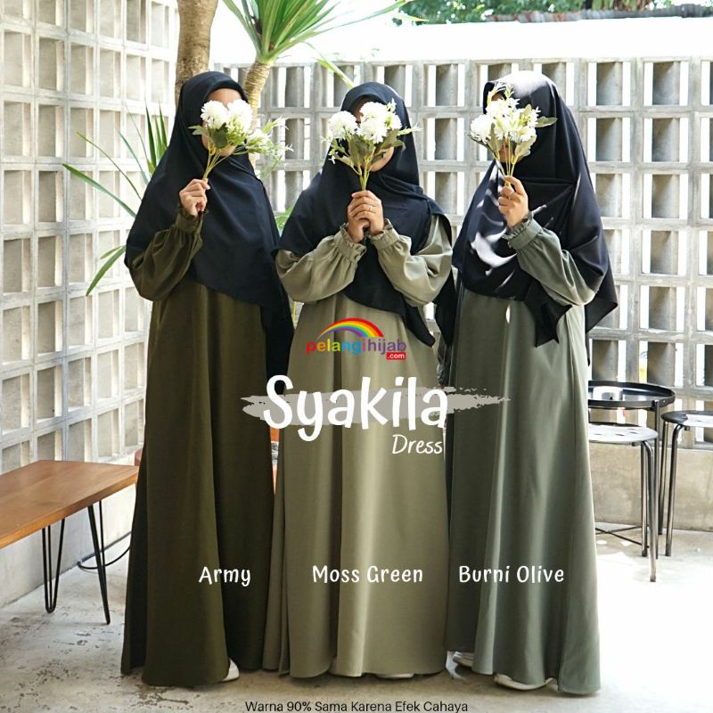 (BISA COD) Gamis Simple Polos | Gamis Syakila ori by Pelangi Hijab
