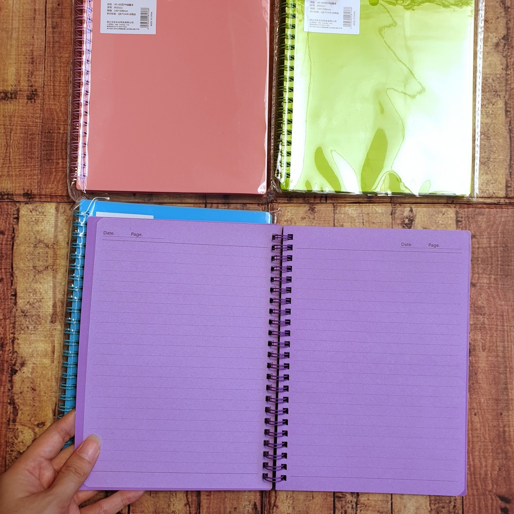 Notepad - Notebook Spiral Warna Pastel Aesthetic Wengu A6 b10112 A5 B10111 B5 10110 - Buku Spiral A6 A5 B5 Fancy